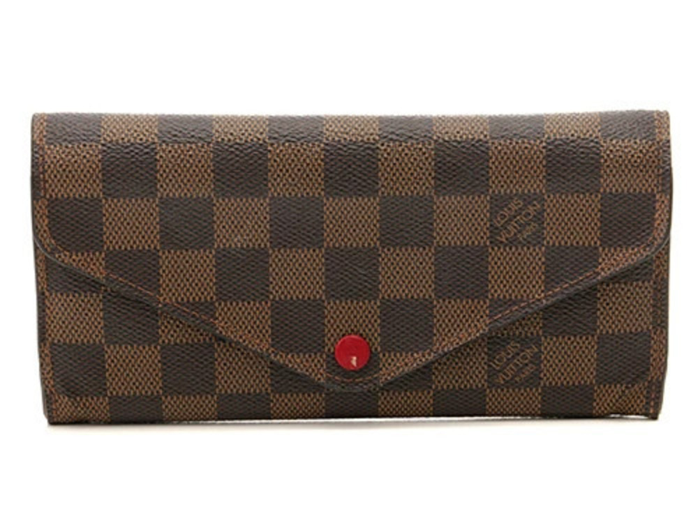 LOUIS VUITTON Wallet Portefeuille Josephine Long Damier Cerise Red